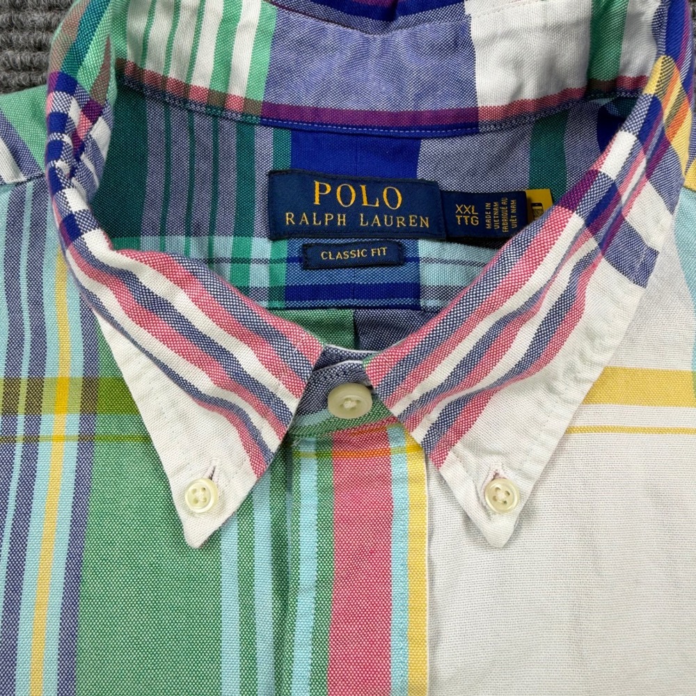Polo Ralph Lauren Mens XXL Classic Fit Plaid Short Sleeve Button Down Shirt - Picture 6 of 12